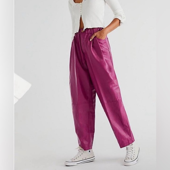 Free People Pants - Free People Wide Leg Pants in Magenta